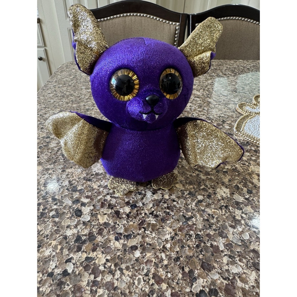 TY Beanie Boos Count Bat Purple & Gold 6" Plush Stuffed Animal Toy Halloween